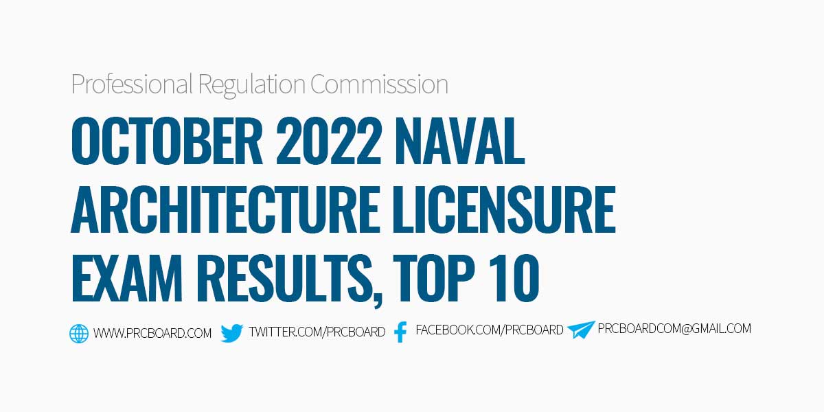 October 2022 Naval Architect Licensure Exam Results