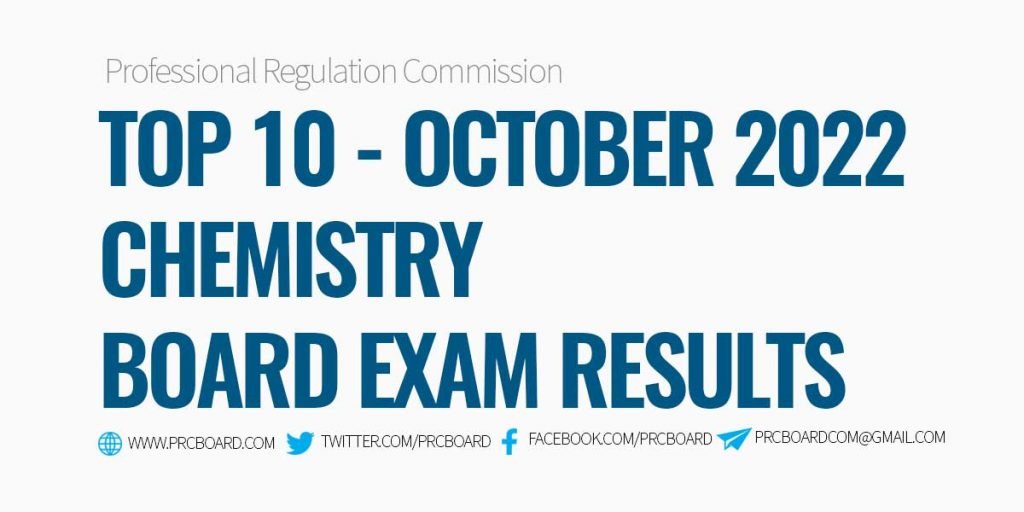 Top 10 Chemist Board Exam Results October 2022