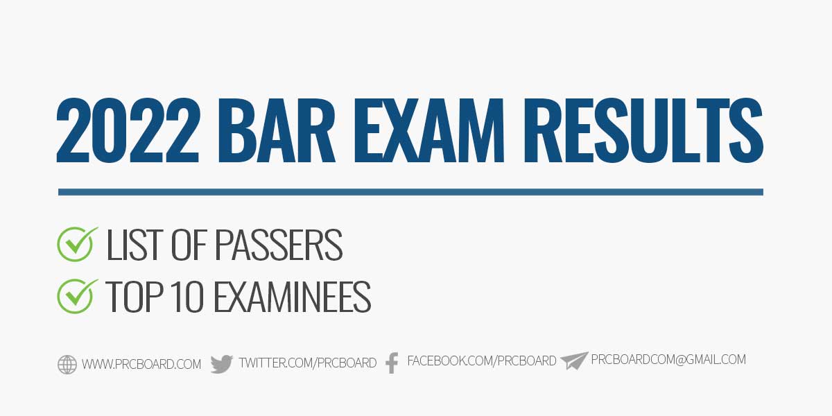 2022 BAR EXAM RESULTS List of Passers and Topnotchers November 2022