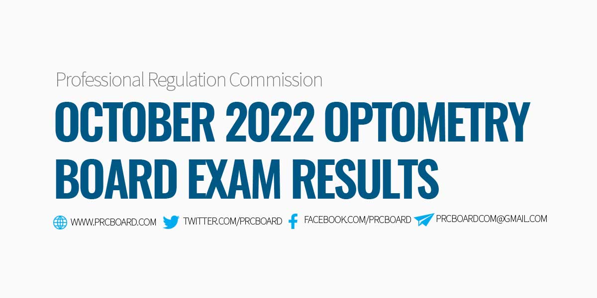 October 2022 Optometry Board Exam Results