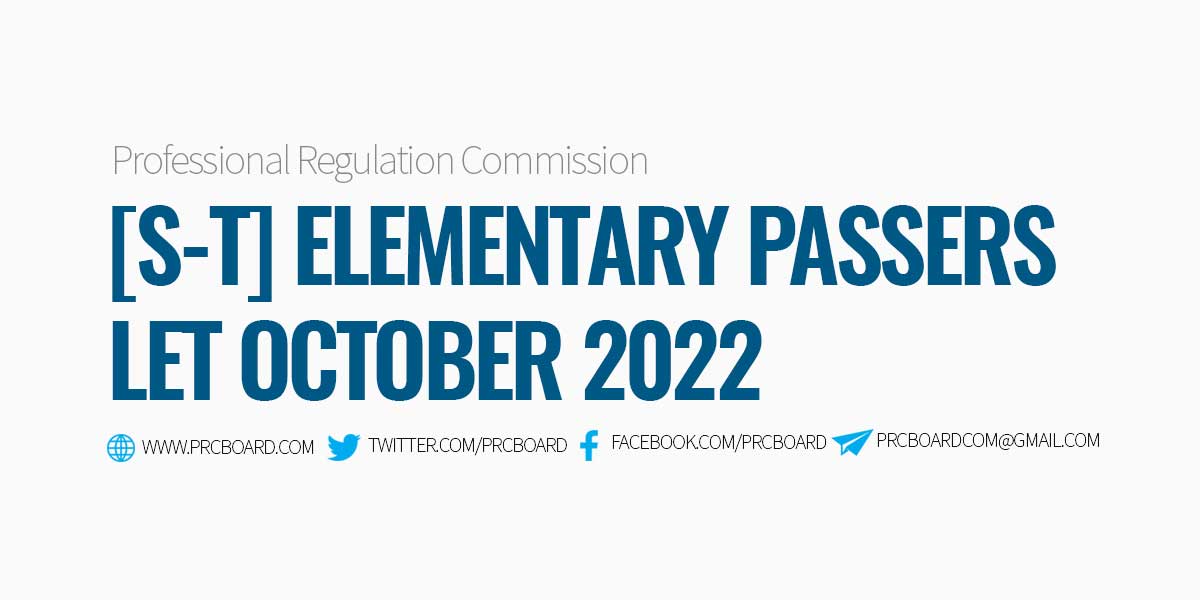 S-T Passers LET Elementary October 2022