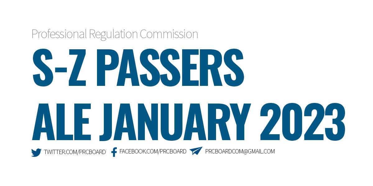 SZ Passers Architect Licensure Exam Results January 2023