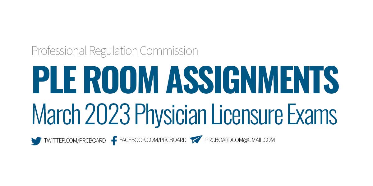 room assignment physician licensure exam march 2023