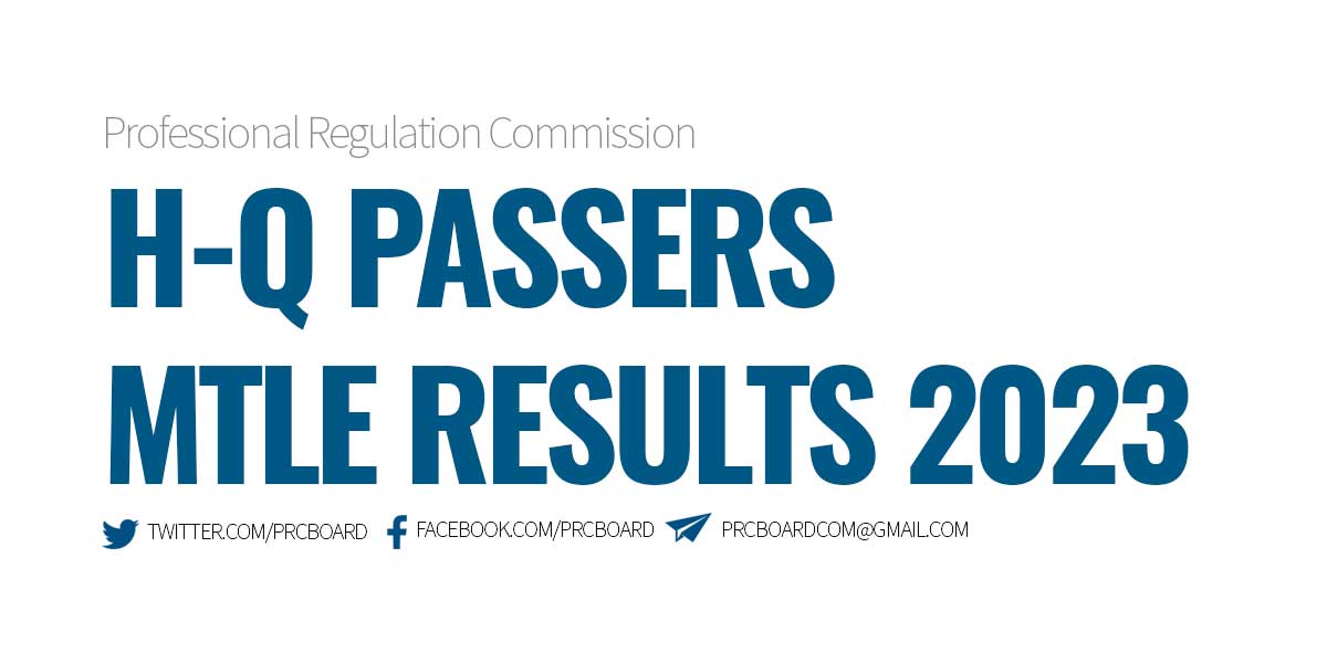 MTLE Result March 2023 HQ List of Passers