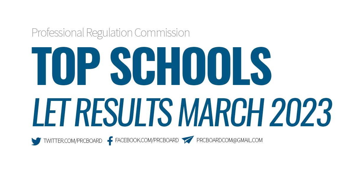TOP SCHOOLS March 2023 LET Elementary and Secondary
