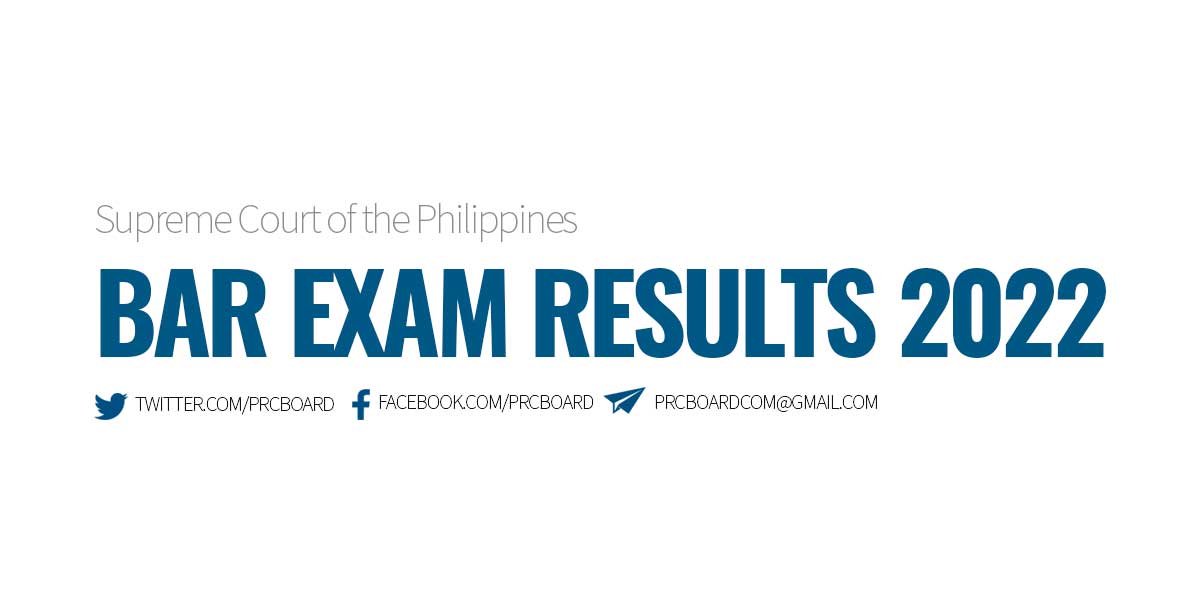 BAR EXAM RESULTS 2022 List of Passers and Topnotchers