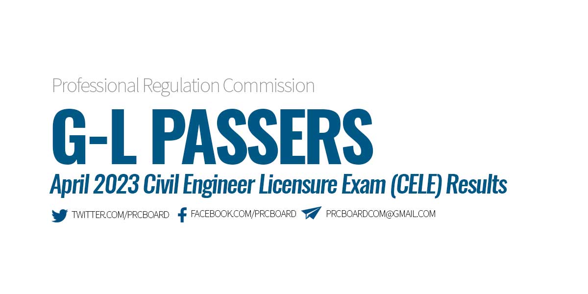 GL Passers April 2023 CELE Results
