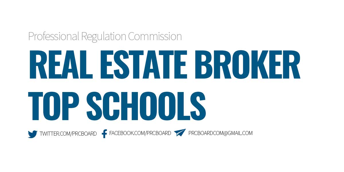 PERFORMANCE OF SCHOOLS April 2023 Real Estate Broker Licensure Exam