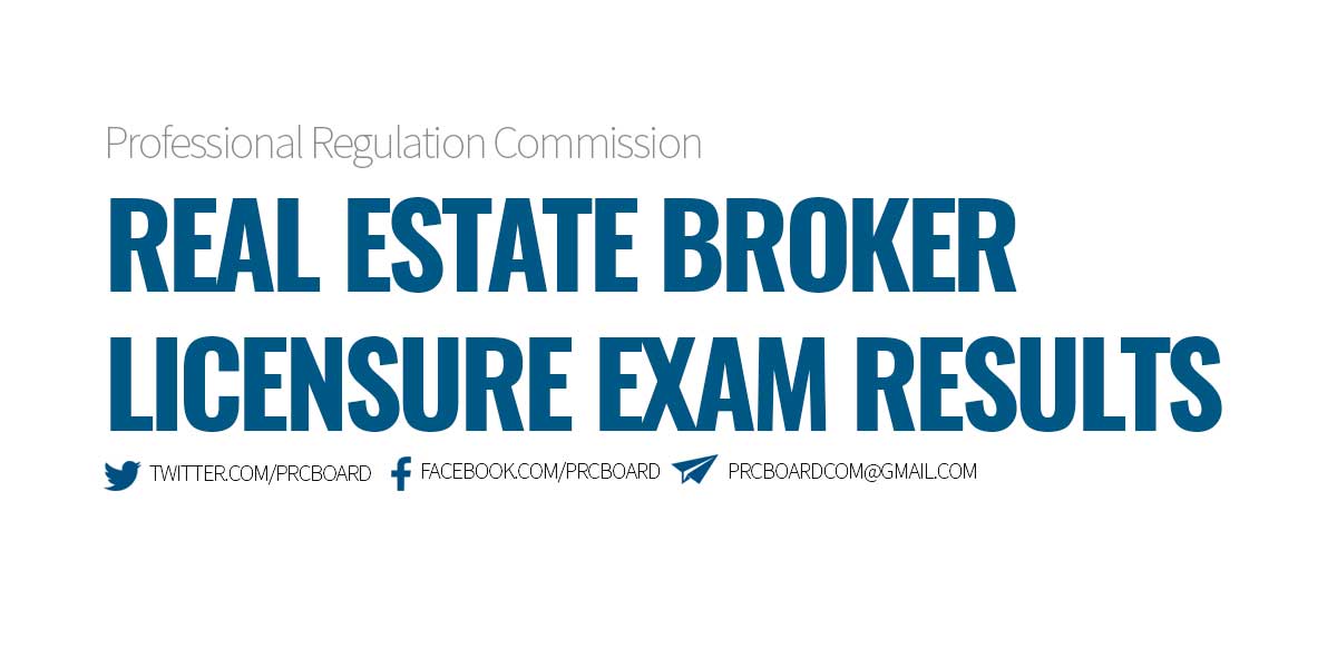 REBLE RESULTS APRIL 2023 Real Estate Broker Licensure Exam Results