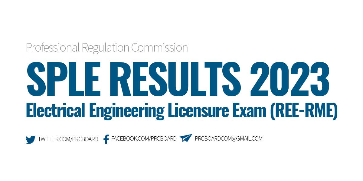SPLE REERME RESULTS April 2023 Electrical Engineer Licensure Exam