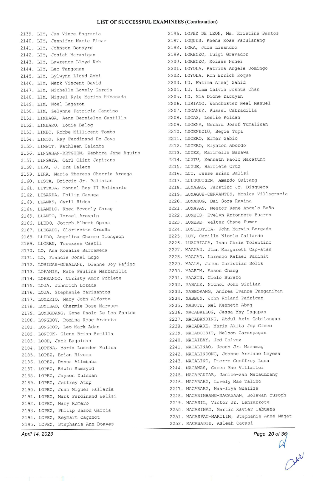 BAR EXAM RESULTS 2022 List of Passers and Topnotchers
