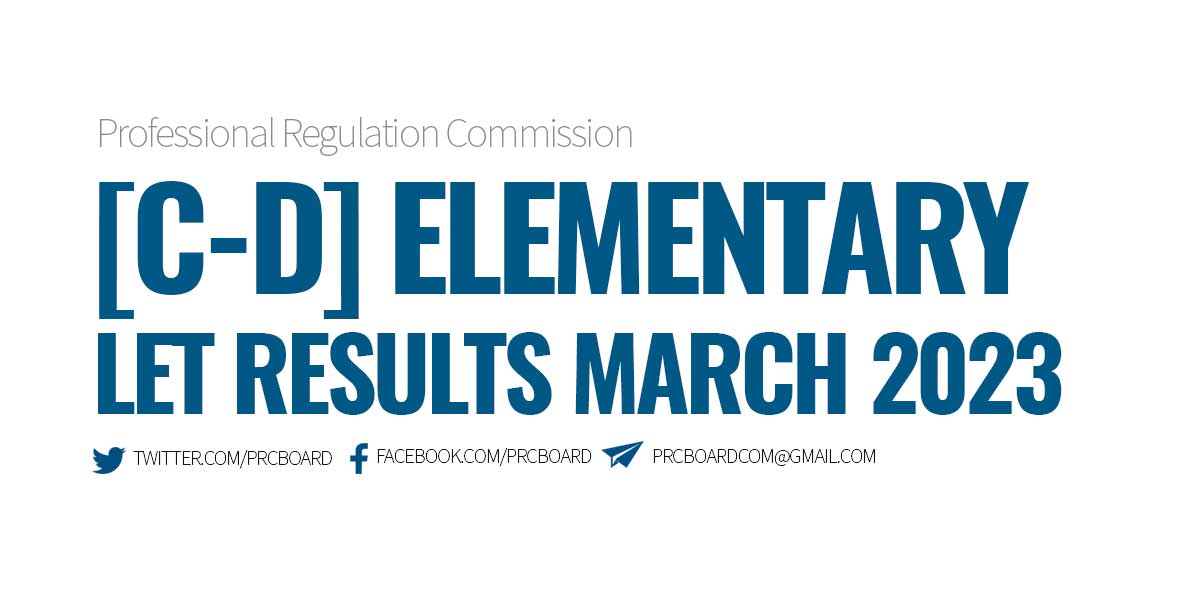 CD Passers Elementary LET March 2023 Results