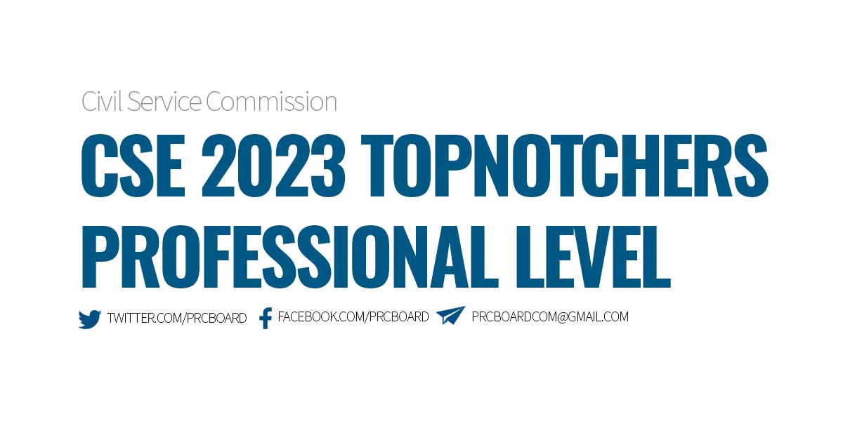 RESULTS March 2023 Civil Service Exam CSE, Top 10 Professional