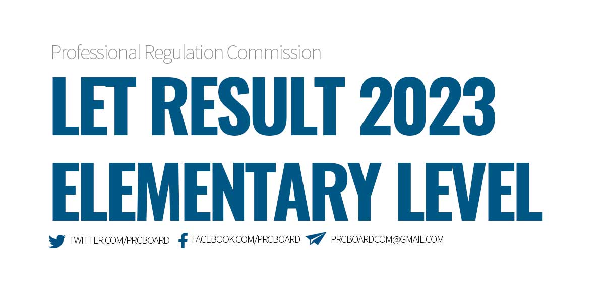 LET Result 2023 Elementary Level