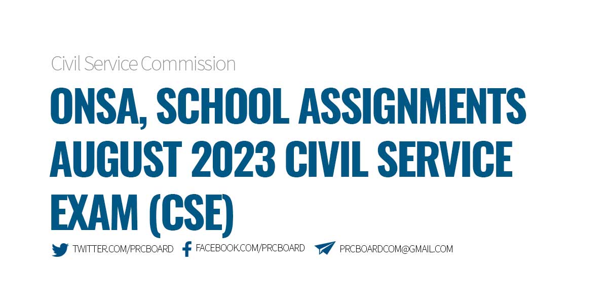 ONSA August 2023 Civil Service Exam CSE