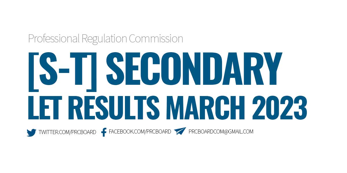 ST Passers Secondary LET March 2023 Results