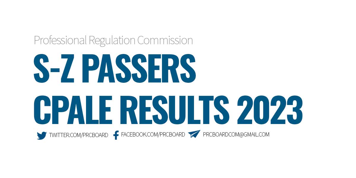 SZ PASSERS May 2023 CPALE Accountancy Board Exam Results