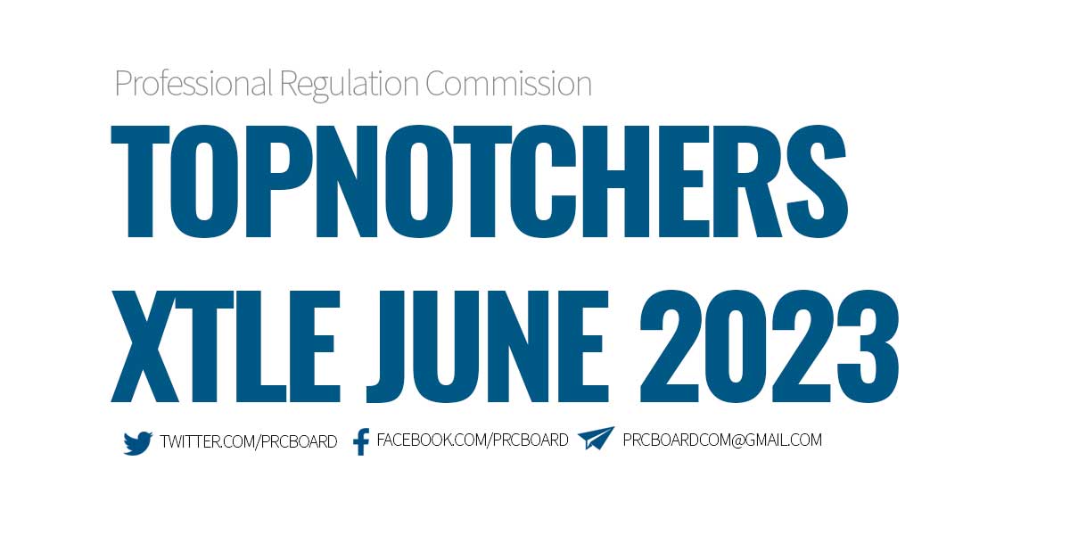 List of Topnotchers June 2023 XTLE