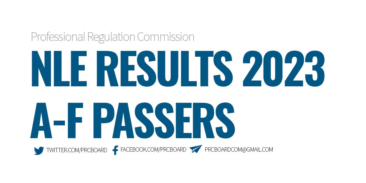NLE Results 2023 A-F Passers