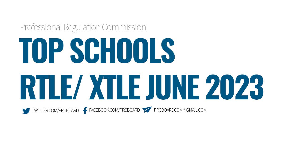 Performance of Schools June 2023 RTLE and XTLE