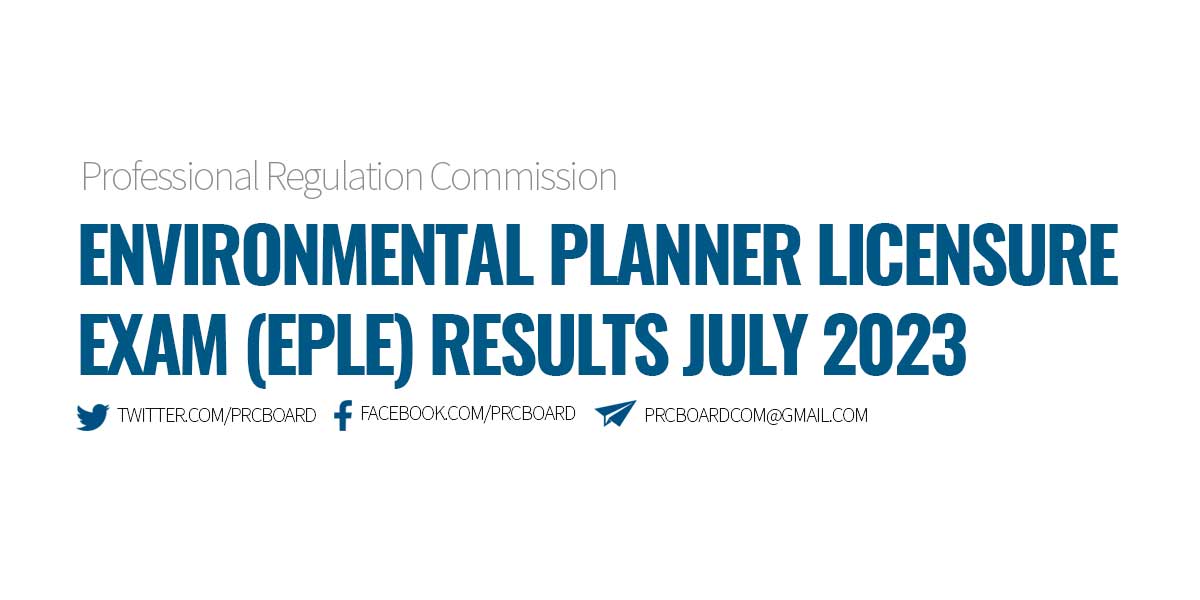 Environmental Planner Licensure Exam Results July 2023