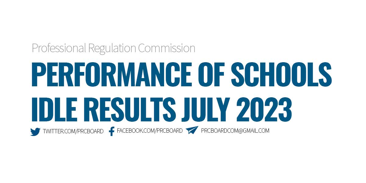 IDLE Results July 2023 Performance of Schools