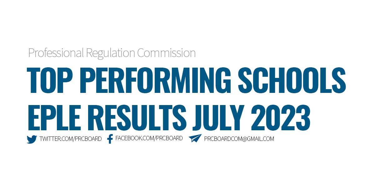 Top Schools Environmental Planner Board Exam Results July 2023