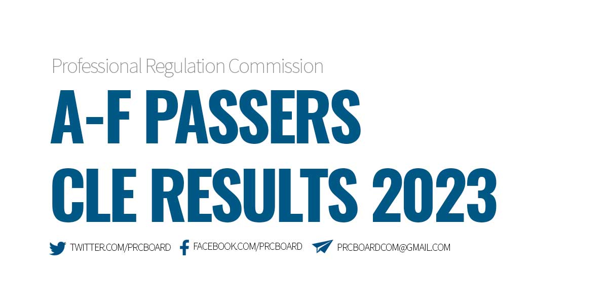 A-F Passers CLE Results August 2023