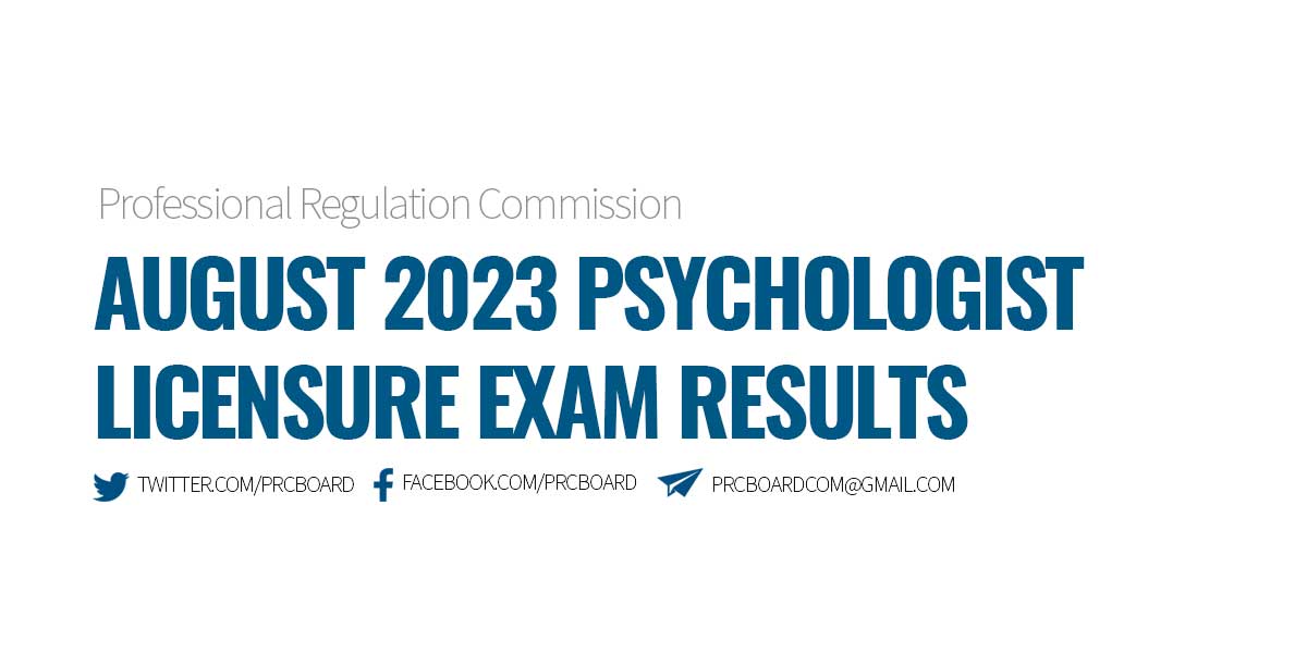 August 2023 Psychologist Board Exam Results