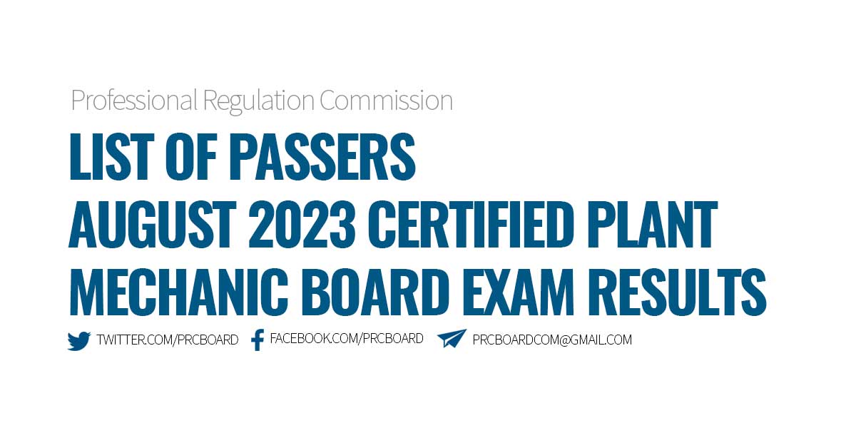 August 2023 CPMLE List of Passers