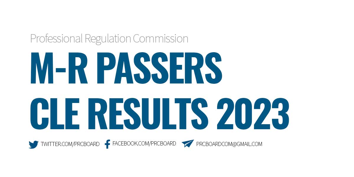 M-R Passers CLE Results August 2023
