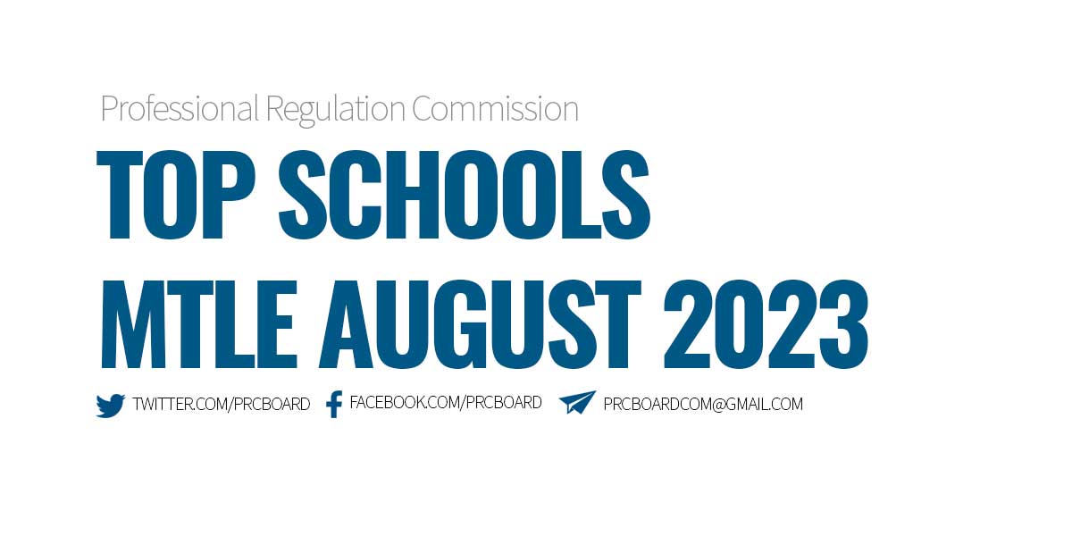 Top Performing Schools August 2023 MTLE