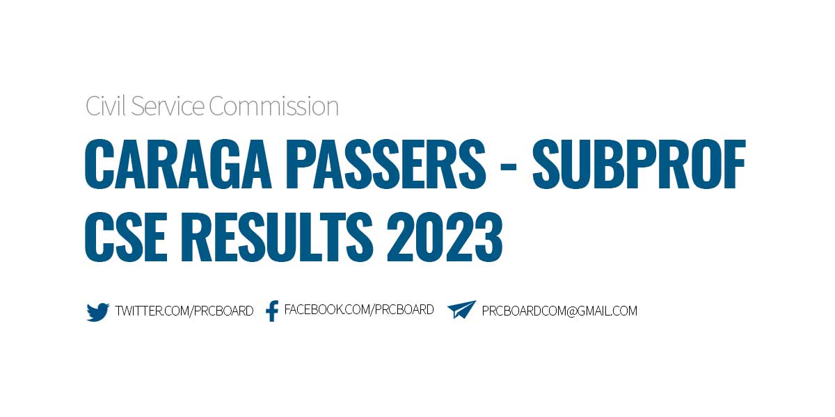 CARAGA Passers Subprofessional Level August 2023 CSE