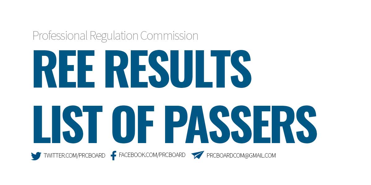 REE Results List of Passers