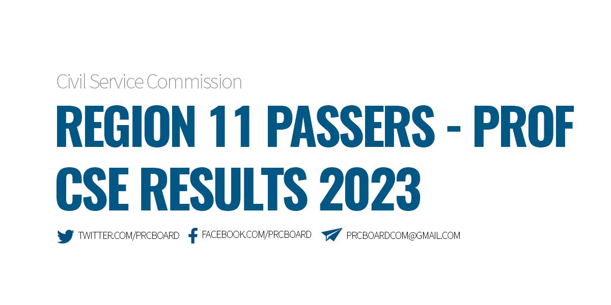 Region 11 Passers August 2023 Civil Service Exam Professional Level
