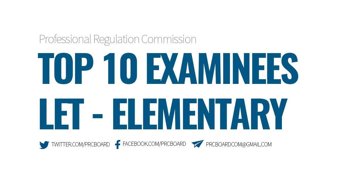 Top 10 Examinees LET September 2023 Elementary