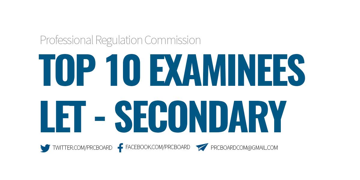 Top 10 Examinees LET September 2023 Secondary