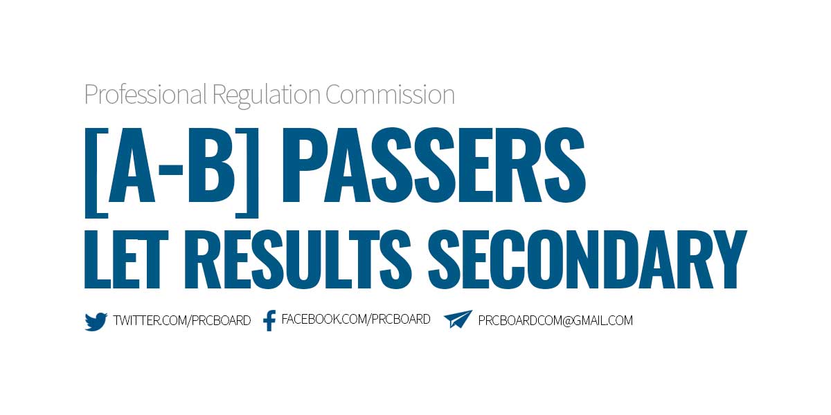 A-B Passers Secondary (LET Results September 2023)