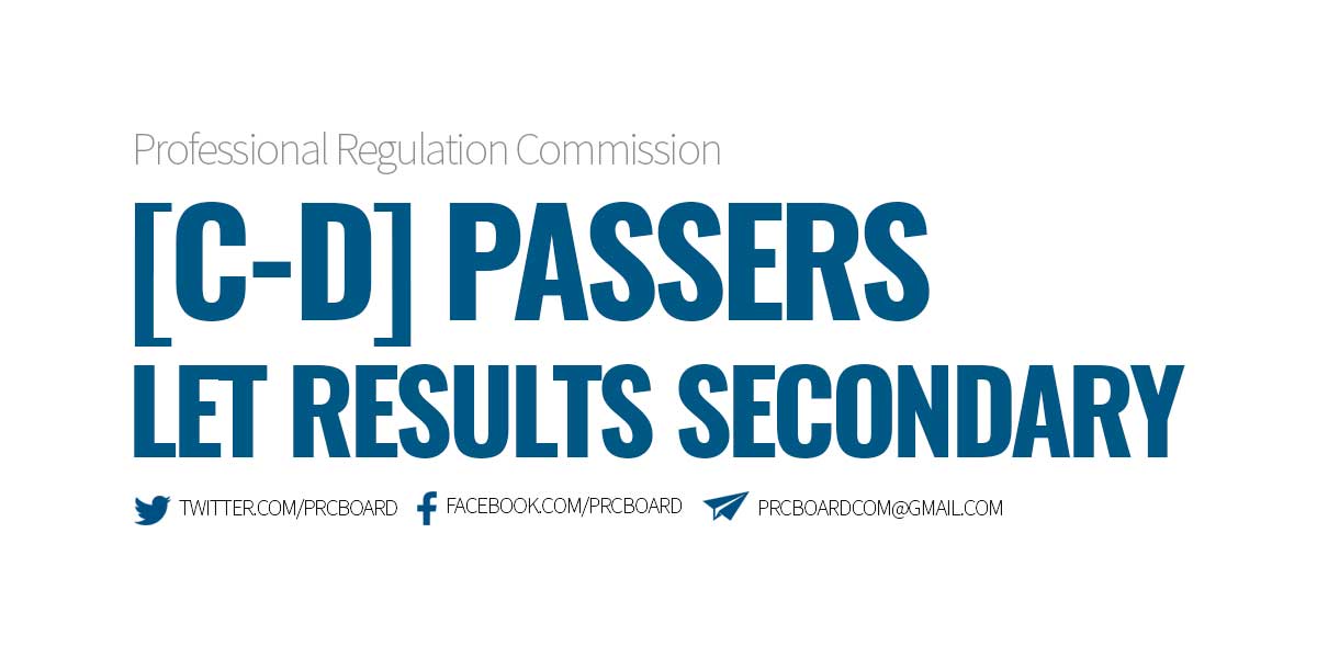 C-D Passers Secondary (LET Results September 2023)