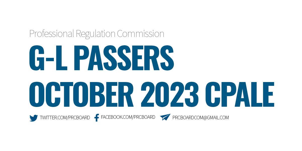 G-L Passers October 2023 CPALE Results