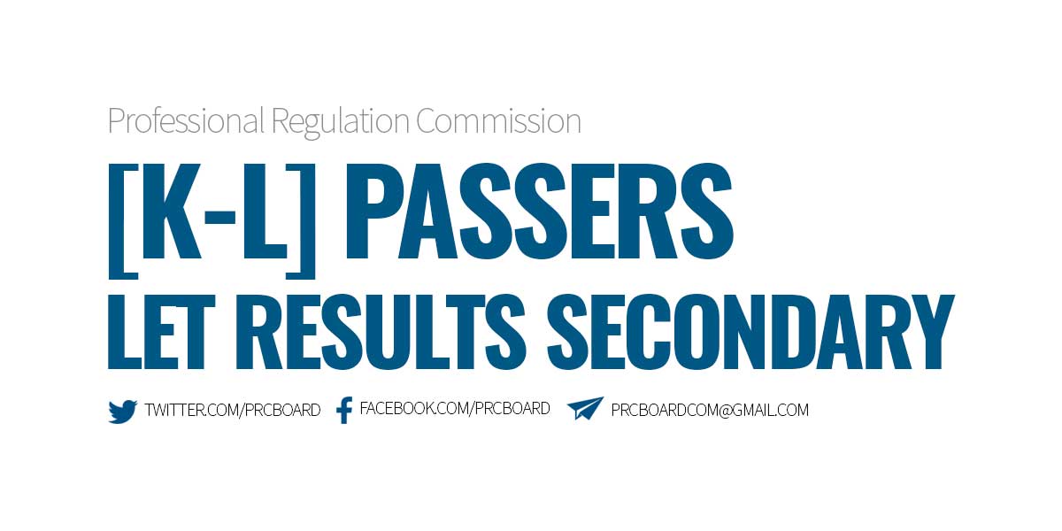 KL PASSERS SECONDARY September 2023 LET Results