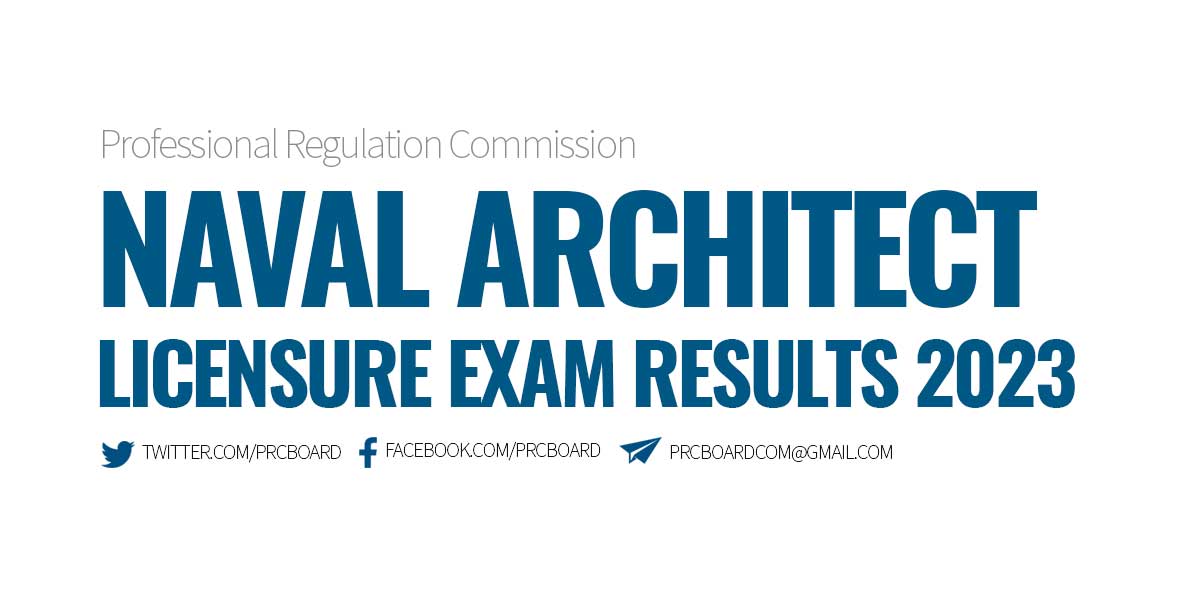 Naval Architect Licensure Exam Results