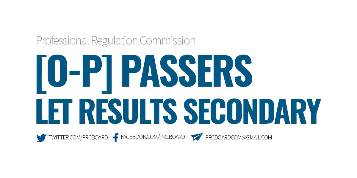 O-P Passers Secondary (LET Results September 2023)