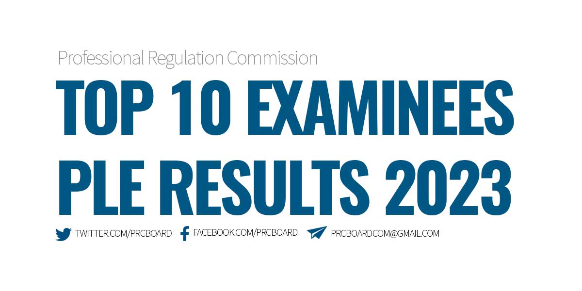 Top 10 Examinees PLE Results October 2023