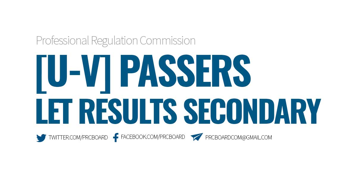 U-V Passers Secondary (LET Results September 2023)