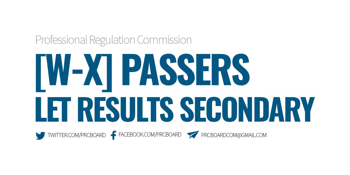 W-X Passers Secondary (LET Results September 2023)