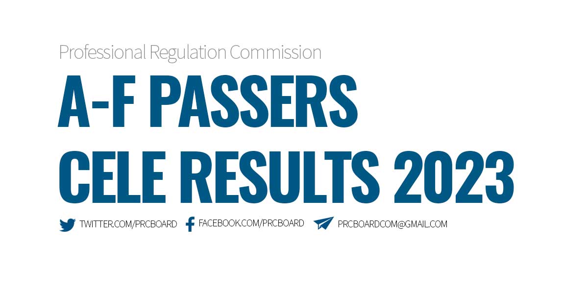 A-F Passers CELE Results November 2023 PRCBoard