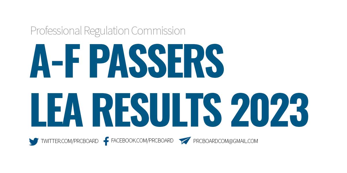 A-F Passers LEA 2023 Results