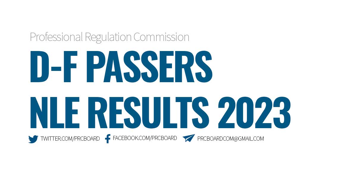 D-F Passers NLE Results November 2023