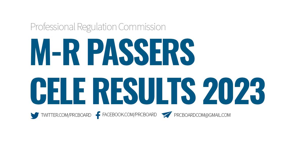 M-R Passers CELE Results November 2023 PRCBoard